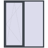 Pricing Tilt-and-Turn 1800x2100 mm REHAU OPTIMUM EURO-DESIGN 70 ANTHRACITE_GREY_STRUKTURAL two-sided