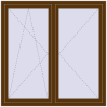 Pricing Tilt-and-Turn 1500x1500 mm REHAU OPTIMUM EURO-DESIGN 70 WALNUT external