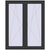 Pricing Tilt-and-Turn 1200x1500 mm REHAU OPTIMUM EURO-DESIGN 70 ANTHRACITE_GREY_GLATT two-sided