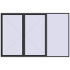 Ustalenie cen Okna skrzydłowe 3600x2300 mm REHAU OPTIMUM EURO-DESIGN 70 ANTHRACITE_GREY_GLATT dwustronny