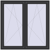 Pricing Tilt-and-Turn 1400x1400 mm REHAU OPTIMUM EURO-DESIGN 70 ANTHRACITE_GREY_GLATT two-sided