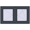 Pricing Tilt-and-Turn 1000x600 mm REHAU OPTIMUM EURO-DESIGN 70 ANTHRACITE_GREY_STRUKTURAL two-sided