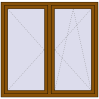 Pricing Tilt-and-Turn 1470x1430 mm REHAU OPTIMUM EURO-DESIGN 70 GOLDEN OAK two-sided