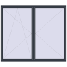Pricing Tilt-and-Turn 2600x2200 mm REHAU OPTIMUM EURO-DESIGN 70 ANTHRACITE_GREY_STRUKTURAL two-sided