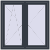 Pricing Tilt-and-Turn 1160x1160 mm REHAU OPTIMUM EURO-DESIGN 70 ANTHRACITE_GREY_STRUKTURAL two-sided