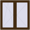 Pricing Tilt-and-Turn 1350x1350 mm REHAU OPTIMUM EURO-DESIGN 70 DARK_OAK two-sided