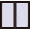 Pricing Tilt-and-Turn 1500x1400 mm REHAU OPTIMUM EURO-DESIGN 70 BLACK_BROWN two-sided