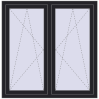 Ustalenie cen Okna skrzydłowe 1305x1280 mm REHAU ENERGY-SAVING SYNEGO MD BLACK_ULTI-MATT dwustronny