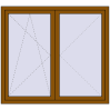 Pricing Tilt-and-Turn 1500x1350 mm REHAU OPTIMUM EURO-DESIGN 70 GOLDEN OAK two-sided