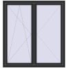 Pricing Tilt-and-Turn 1400x1500 mm REHAU OPTIMUM EURO-DESIGN 70 ANTHRACITE_GREY_GLATT two-sided