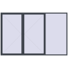 Ustalenie cen Okna skrzydłowe 3600x2300 mm REHAU OPTIMUM EURO-DESIGN 70 ANTHRACITE_GREY_STRUKTURAL dwustronny
