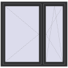 Pricing Tilt-and-Turn 1470x1430 mm REHAU OPTIMUM EURO-DESIGN 70 ANTHRACITE_GREY_GLATT two-sided