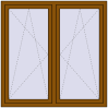 Pricing Tilt-and-Turn 1400x1400 mm REHAU OPTIMUM EURO-DESIGN 70 GOLDEN OAK external
