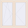 Pricing Tilt-and-Turn 1350x1350 mm REHAU OPTIMUM EURO-DESIGN 70 CREAME_WHITE_50L-2 two-sided
