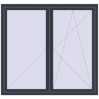 Pricing Tilt-and-Turn 1600x1500 mm REHAU ENERGY-SAVING SYNEGO MD ANTHRACITE_GREY_STRUKTURAL external