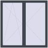 Pricing Tilt-and-Turn 2100x2100 mm REHAU ENERGY-SAVING SYNEGO MD ANTHRACITE_GREY_STRUKTURAL two-sided