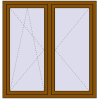 Pricing Tilt-and-Turn 1350x1400 mm REHAU OPTIMUM EURO-DESIGN 70 GOLDEN OAK external