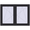 Ustalenie cen Okna skrzydłowe 1380x980 mm REHAU ENERGY-SAVING SYNEGO MD BLACK_ULTI-MATT dwustronny