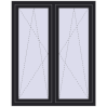 Ustalenie cen Okna skrzydłowe 1200x1520 mm REHAU ENERGY-SAVING SYNEGO MD BLACK_ULTI-MATT zewnętrzny