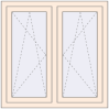Pricing Tilt-and-Turn 1000x1000 mm REHAU OPTIMUM EURO-DESIGN 70 CREAME_WHITE_50L-2 two-sided