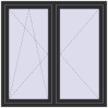 Pricing Tilt-and-Turn 1350x1350 mm REHAU OPTIMUM EURO-DESIGN 70 ANTHRACITE_GREY_GLATT two-sided