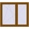 Pricing Tilt-and-Turn 1400x1200 mm REHAU ENERGY-SAVING SYNEGO MD GOLDEN OAK two-sided