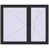 Pricing Tilt-and-Turn 1700x1400 mm REHAU ENERGY-SAVING SYNEGO MD BLACK_ULTI-MATT two-sided