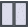 Pricing Okna skrzydłowe 1370x1270 mm REHAU OPTIMUM EURO-DESIGN 70 ANTHRACITE_GREY_STRUKTURAL dwustronny