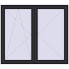 Pricing Tilt-and-Turn 1600x1400 mm REHAU ENERGY-SAVING SYNEGO MD BLACK_ULTI-MATT external