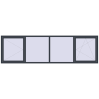 Pricing Tilt-and-Turn 3500x1000 mm REHAU OPTIMUM EURO-DESIGN 70 ANTHRACITE_GREY_STRUKTURAL external