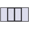 Pricing Tilt-and-Turn 2800x1400 mm REHAU ENERGY-SAVING SYNEGO MD BLACK_ULTI-MATT two-sided