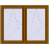 Pricing Tilt-and-Turn 1500x1200 mm REHAU ENERGY-SAVING SYNEGO MD GOLDEN OAK two-sided