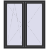 Pricing Tilt-and-Turn 1300x1500 mm REHAU OPTIMUM EURO-DESIGN 70 ANTHRACITE_GREY_GLATT two-sided