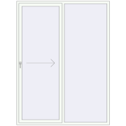 REHAU SYNEGO SLIDE 1830x2400 mm RAL 9016 Traffic white two-sided