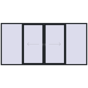 PATIO DOOR REHAU BRILLANT DESIGN 4100x2000 mm BLACK_COOL_110L-2 two-sided