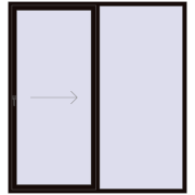 PATIO DOOR REHAU SYNEGO 2100x2250 mm BLACK_BROWN two-sided