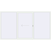 PATIO DOOR REHAU BRILLANT DESIGN 3600x2000 mm RAL 9016 Traffic white two-sided