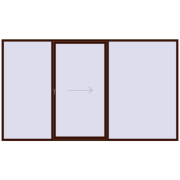 Sliding patio doors 4000x2300 mm PATIO DOOR REHAU BRILLANT DESIGN BLACK_CHERRY two-sided