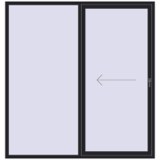 Sliding patio doors 2100x2200 mm REHAU SYNEGO SLIDE BLACK_ULTI-MATT two-sided