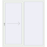 Sliding patio doors 1750x2000 mm REHAU SYNEGO SLIDE RAL 9016 Traffic white two-sided