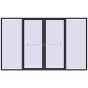 Sliding patio doors 3600x2200 mm PATIO DOOR REHAU SYNEGO ANTHRACITE_GREY_GLATT two-sided