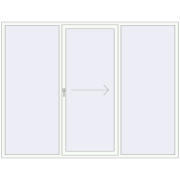 PATIO DOOR REHAU BRILLANT DESIGN 2600x2000 mm RAL 9016 Traffic white two-sided