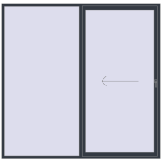PATIO DOOR REHAU SYNEGO 2400x2350 mm ANTHRACITE_GREY_STRUKTURAL two-sided