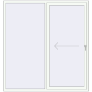 Sliding patio doors 1900x2000 mm REHAU SYNEGO SLIDE RAL 9016 Traffic white two-sided