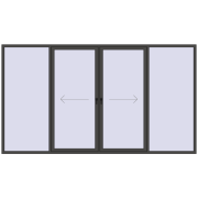 PATIO DOOR REHAU BRILLANT DESIGN 3800x2135 mm BASALT_GREY two-sided