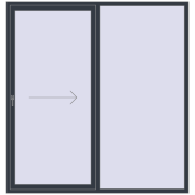 Sliding patio doors 2100x2200 mm REHAU SYNEGO SLIDE ANTHRACITE_GREY_STRUKTURAL two-sided Sliding patio doors 2100x2200 mm REHAU SYNEGO SLIDE ANTHRACITE_GREY_STRUKTURAL two-sided