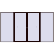 Sliding patio doors 4000x2300 mm PATIO DOOR REHAU BRILLANT DESIGN CHOCOLATE_BROWN two-sided