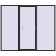 Sliding patio doors 2600x2200 mm PATIO DOOR REHAU BRILLANT DESIGN ANTHRACITE_GREY_GLATT two-sided