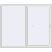 Przesuwane drzwi tarasowe 2450x2060 mm REHAU SYNEGO SLIDE RAL 9016 Traffic white dwustronny