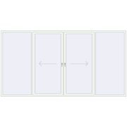 Przesuwane drzwi tarasowe 3930x2075 mm PATIO DOOR REHAU SYNEGO RAL 9016 Traffic white dwustronny